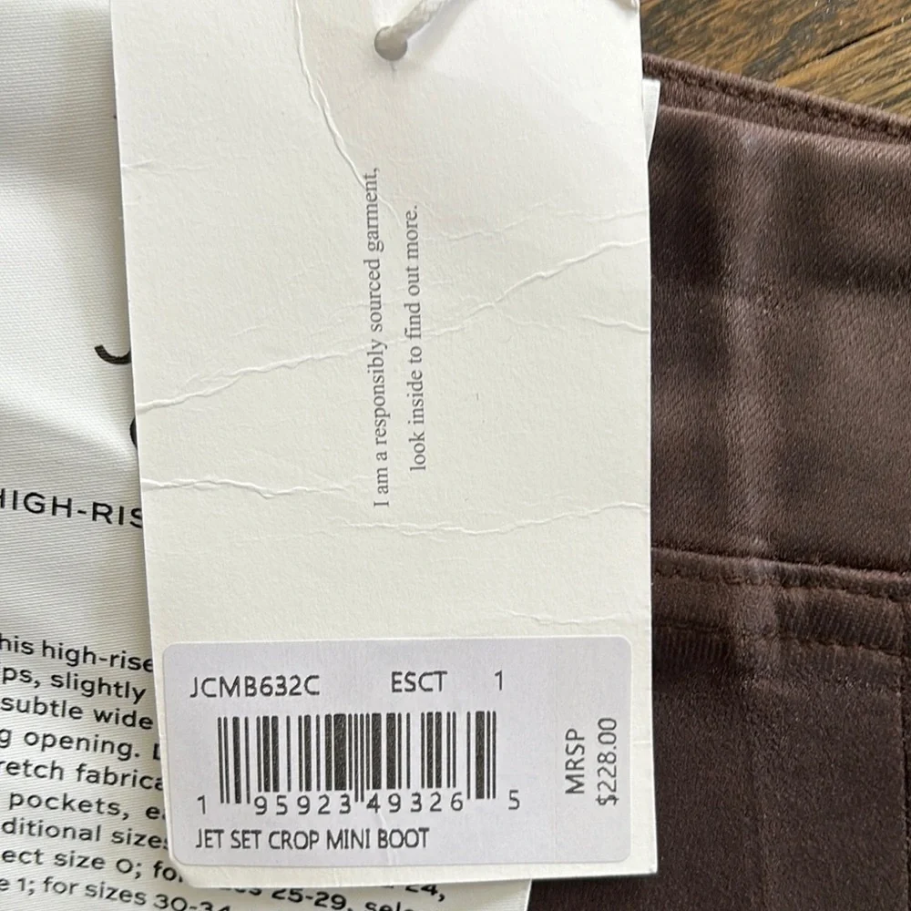 NWT- Sleek Brown Cropped Flared Mini Boot Jeans by FRAME- size 1 - Picture 3 of 7